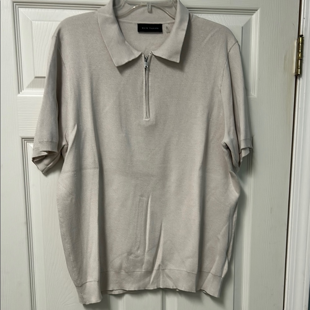 Elie Tahari Cream Polo Shirt Size Large
